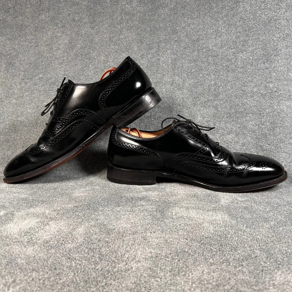Johnston & Murphy Oxford Dress Shoes Limited Wingtip 10 D Black Leather 24-93210